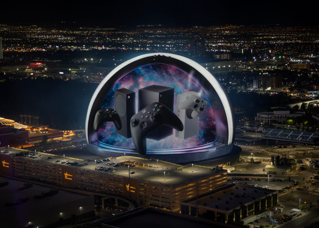 Microsoft’s new Xbox marketing campaign appeared on the Las Vegas Sphere last night