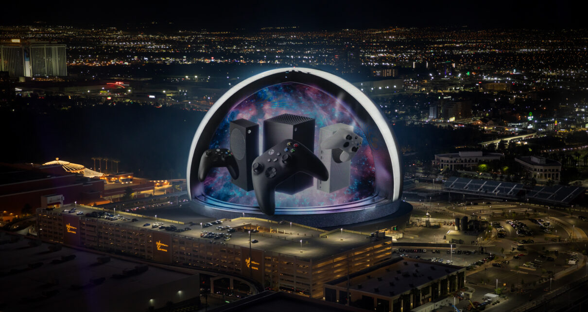 Microsoft’s new Xbox marketing campaign appeared on the Las Vegas Sphere last night